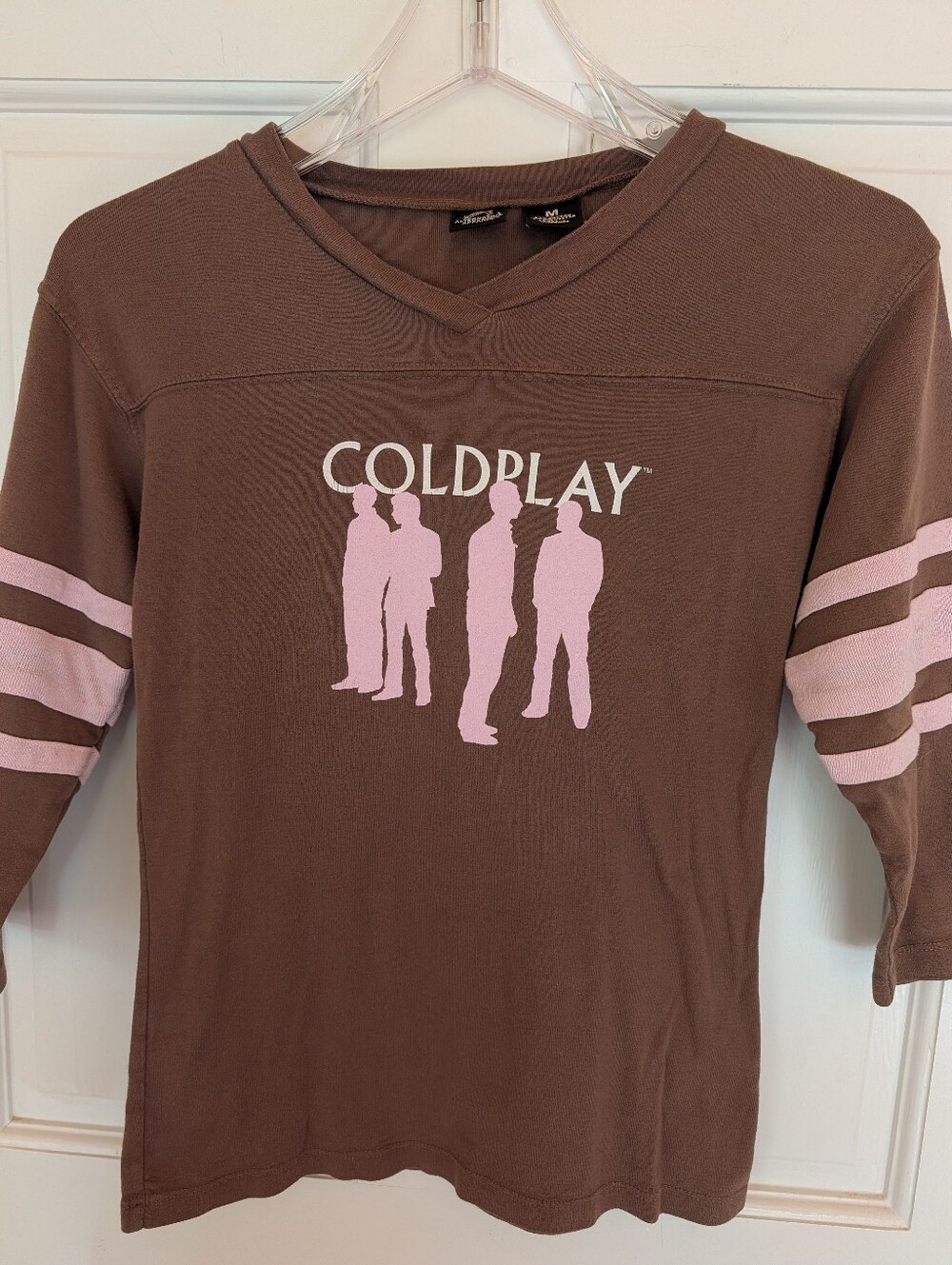 Vintage Coldplay Twisted Logic Tour Shirt 2006  Brown Pink Sz M